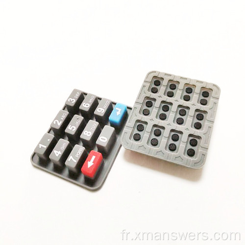 Clavier en caoutchouc de silicone transparent 4x4 personnalisé